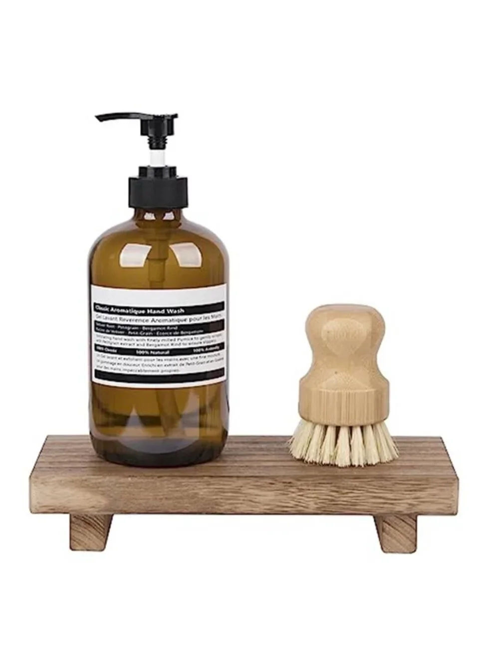 Small Wood Tray Pedestal Stand Farmhouse Bathroom Decor Decorative Wooden Riser